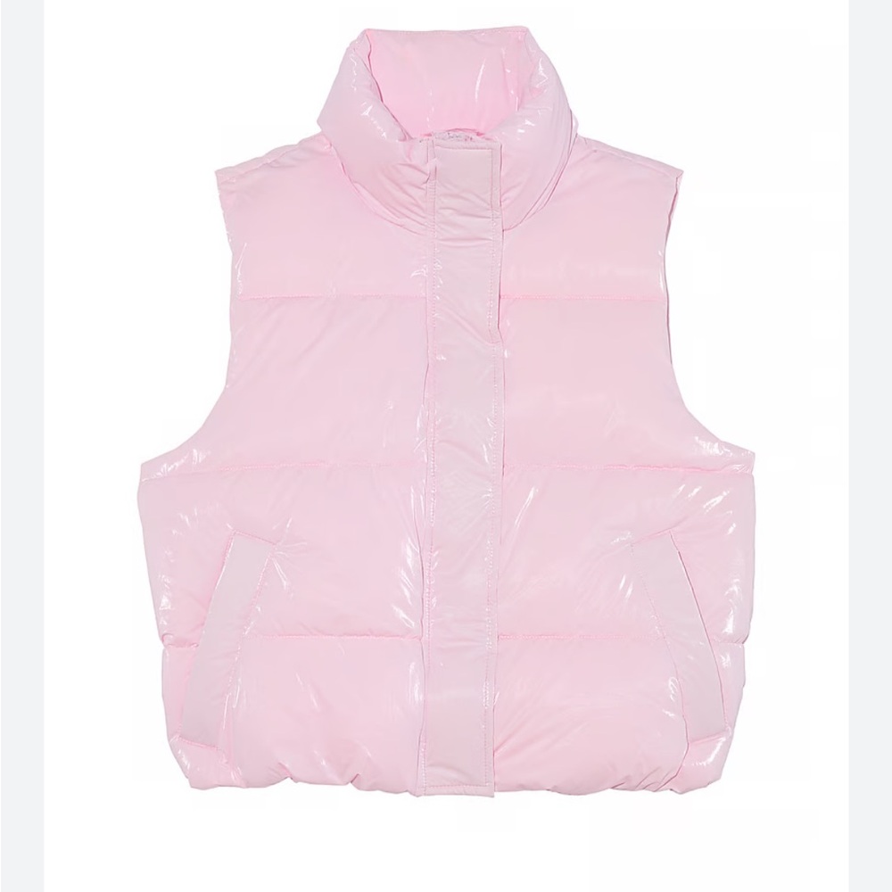 PINK Victoria's Secret high shine Light Pink Puffer Vest